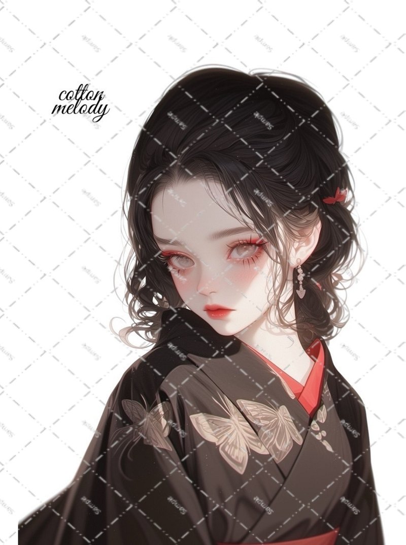 original sticker no.2161 人物ステッカー オリジナルステッカー オリジナル人物ステッカー 装飾ステッカー cotton melody - 貼紙 - 紙 