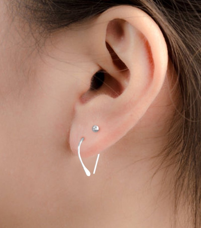 輕耳飾 純銀耳環 小耳朵一對 設計師手工銀飾  請支持原作設計師