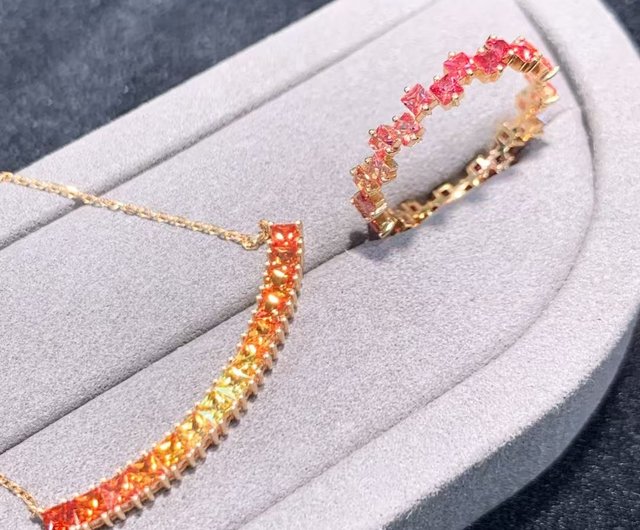 パパラチャ サンライズ＆サンセット メロディーカラーサファイア 1.4