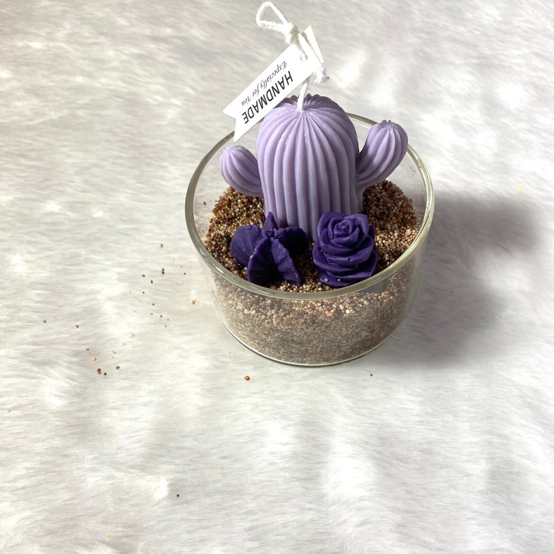 Succulent candle purple noble luck - Candles & Candle Holders - Wax Purple