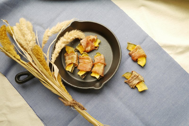 San Mao baking square natural pet dried meat - pumpkin chicken dry 90 grams - Snacks - Fresh Ingredients 