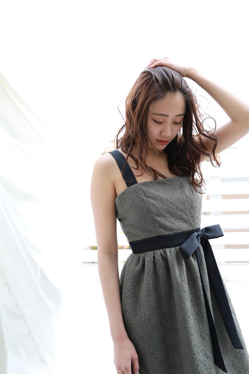 日本製造 花卉蕾絲薄紗連衣裙連衣裙 XS-S 碼 - 禮服/小禮服 - 其他人造纖維 綠色