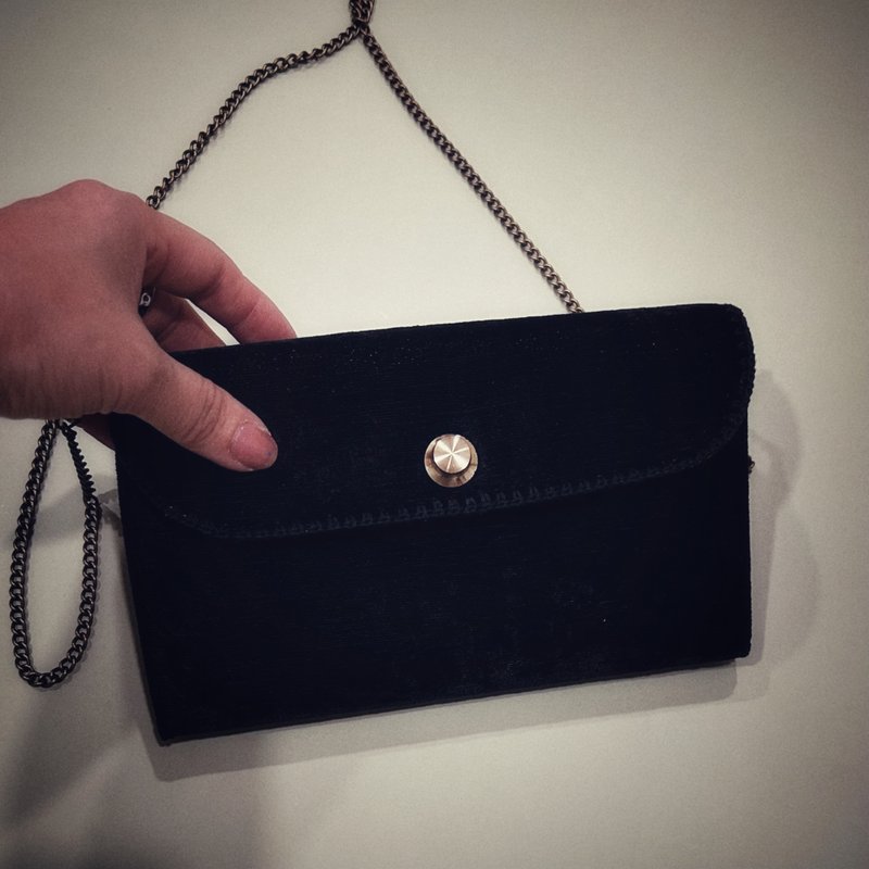 wallet .L _ Black velvet - กระเป๋าสตางค์ - วัสดุอื่นๆ สีดำ