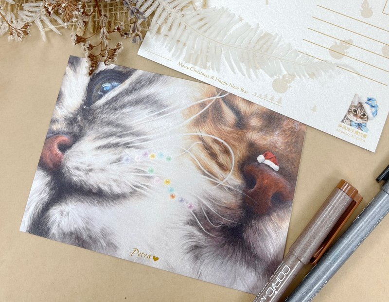 \ 假貓奴系列 /lucid dream 聖誕祝福明信片 - 卡片/明信片 - 紙 