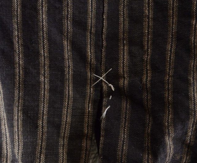 野良着藍染木綿着物縞模様ジャパンヴィンテージ昭和リメイク素材