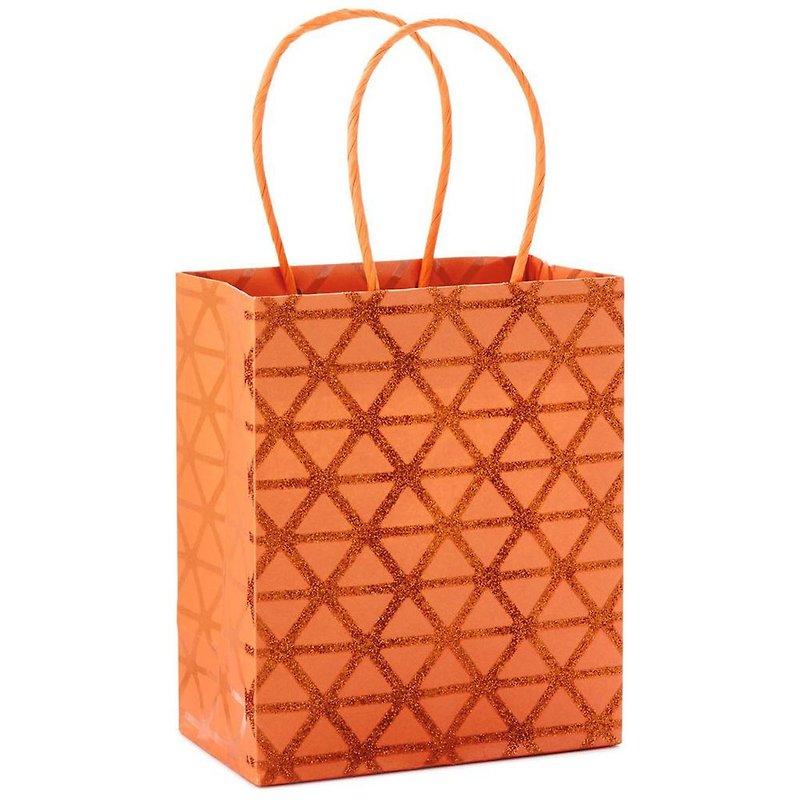 Orange geometric triangle glitter gift bag [Hallmark-Halloween Series] - Gift Wrapping & Boxes - Paper Multicolor