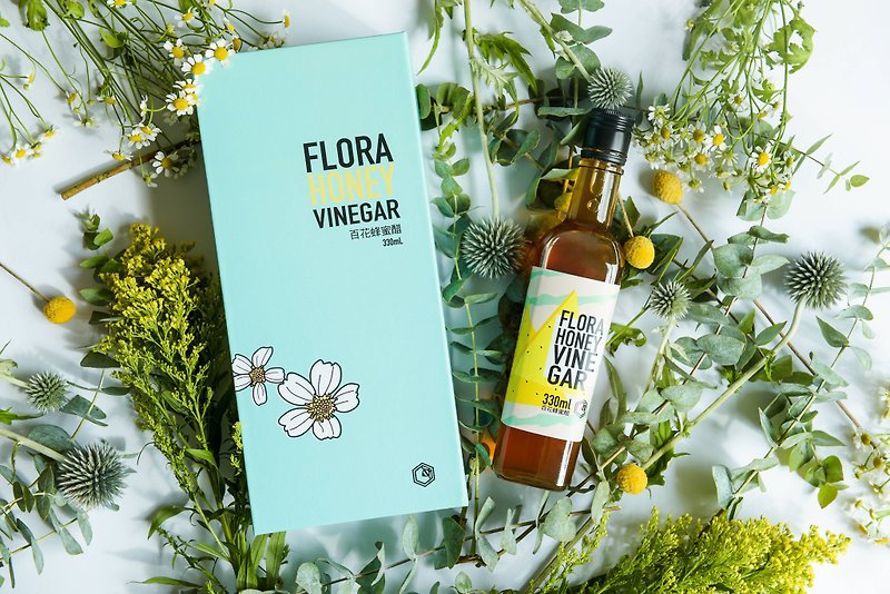 [Dragon Boat Festival Gift] Baihua Honey Vinegar Gift Box (Hundred Flowers Honey Vinegar. Japanese-style wooden ladle) - Honey & Brown Sugar - Glass Yellow