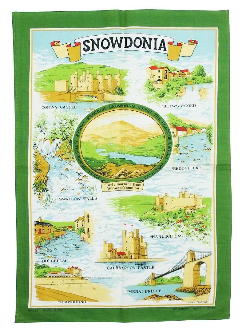 American early 1980s antique hang SNOWDONIA - ตกแต่งผนัง - ผ้าฝ้าย/ผ้าลินิน สีเขียว