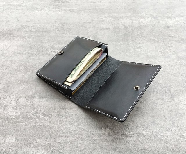 Leather Card Holder snap,Leather Card Wallet,Card Holder wallet,Business Card Holder for Men,Leather Business Card Holder