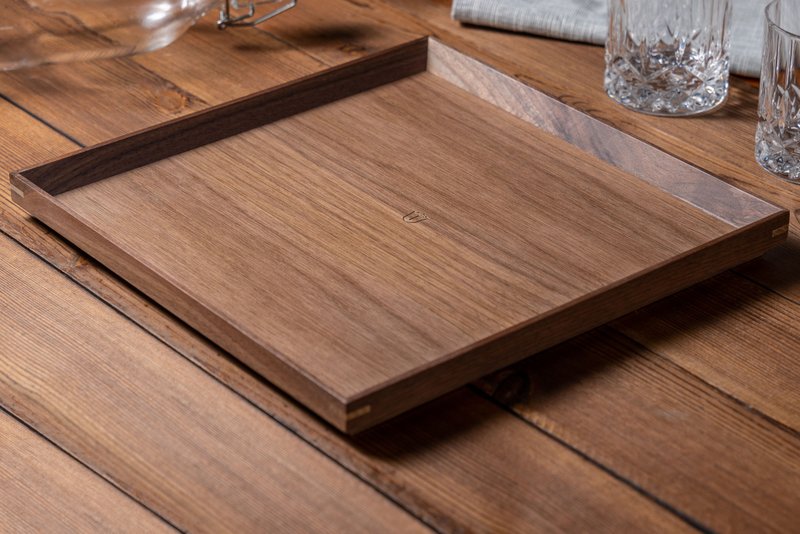 islandoffer Black Walnut Square Tray - จานและถาด - ไม้ สีนำ้ตาล