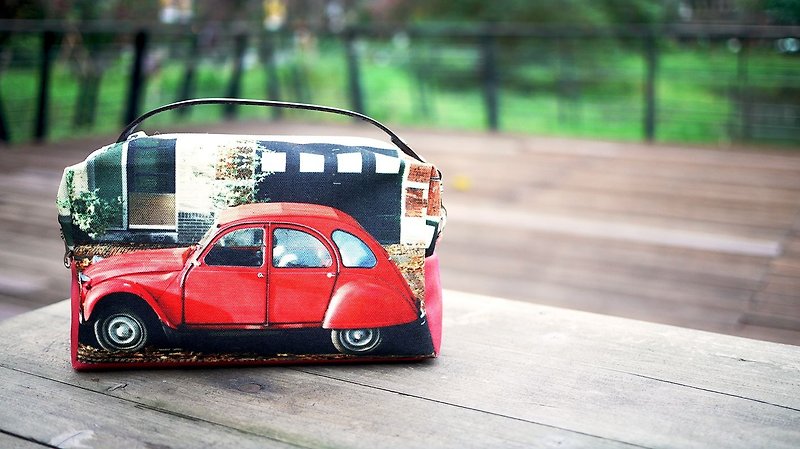 【よく旅行】デュアルユースボックスバッグ【旧市街旧車・ロッテルダム、オランダ】 - ショルダーバッグ - その他の素材 