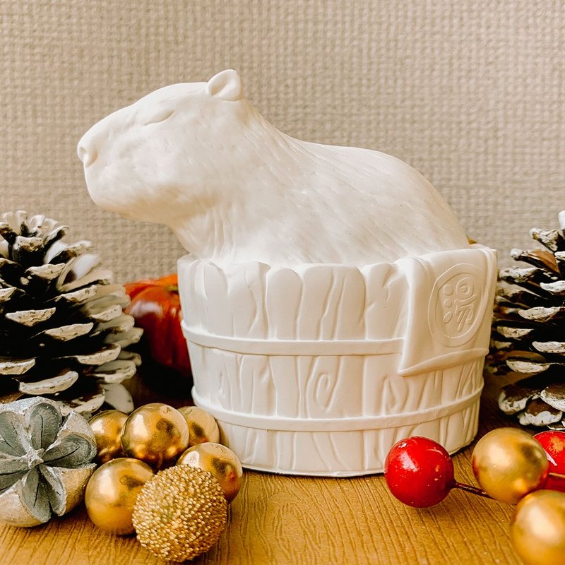 Zen Capybara Hot Spring Aroma Stone | Adorable Onsen-Style Decor - Fragrances - Other Materials White