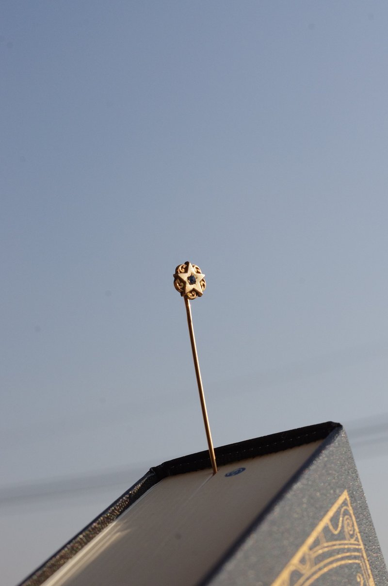 Antique新藝術時期1900 古董厚金星星別針 Bijoux Fix B778 - 胸針 - 其他金屬 金色