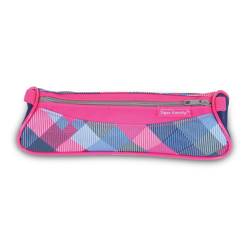 Tiger Family Explorer Simple and Stylish Pencil Box (Small) - Blueberry Grid - Pencil Cases - Waterproof Material Multicolor