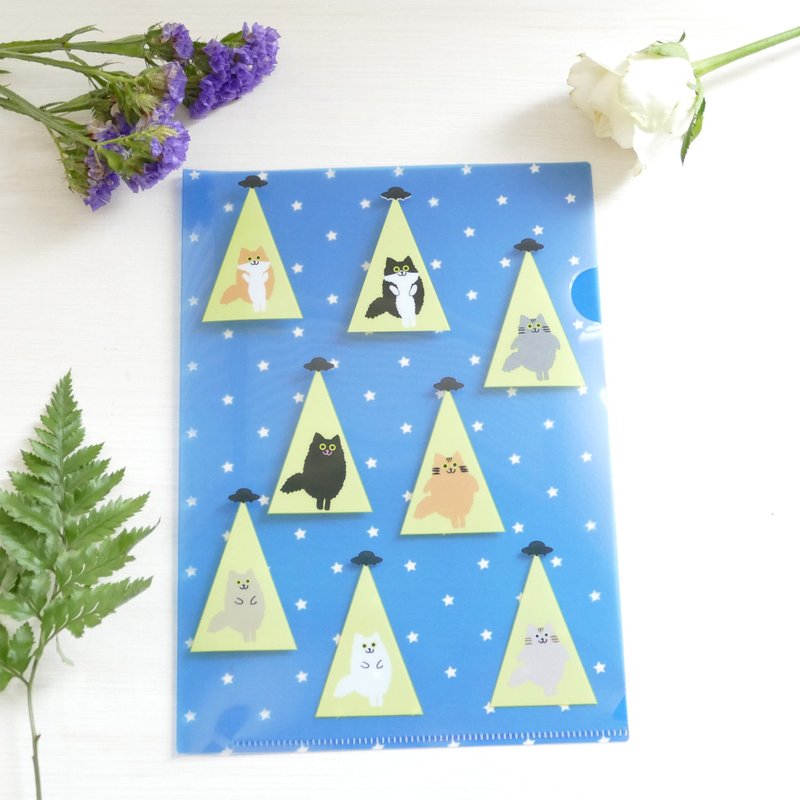 クリアファイル　チーム長毛猫 - 文件夾/資料夾 - 塑膠 藍色