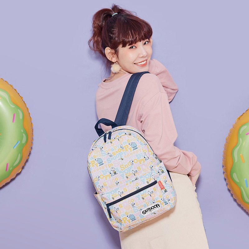 【OUTDOOR】SNOOPY backpack-medium-milk brown ODP19E01BE - กระเป๋าเป้สะพายหลัง - เส้นใยสังเคราะห์ 