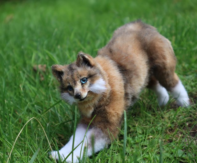 オオカミの子リアルな動物のぬいぐるみ！ ポーズを取れるアートドール - ショップ JFoxMountain 人形・フィギュア - Pinkoi