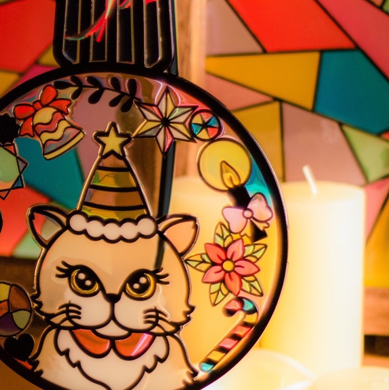 【Moko Bastet】พวงหรีดคริสต์มาสลูกบอลทาสีตกแต่ง ของขวัญคริสต์มาส - โคมไฟ - อะคริลิค หลากหลายสี