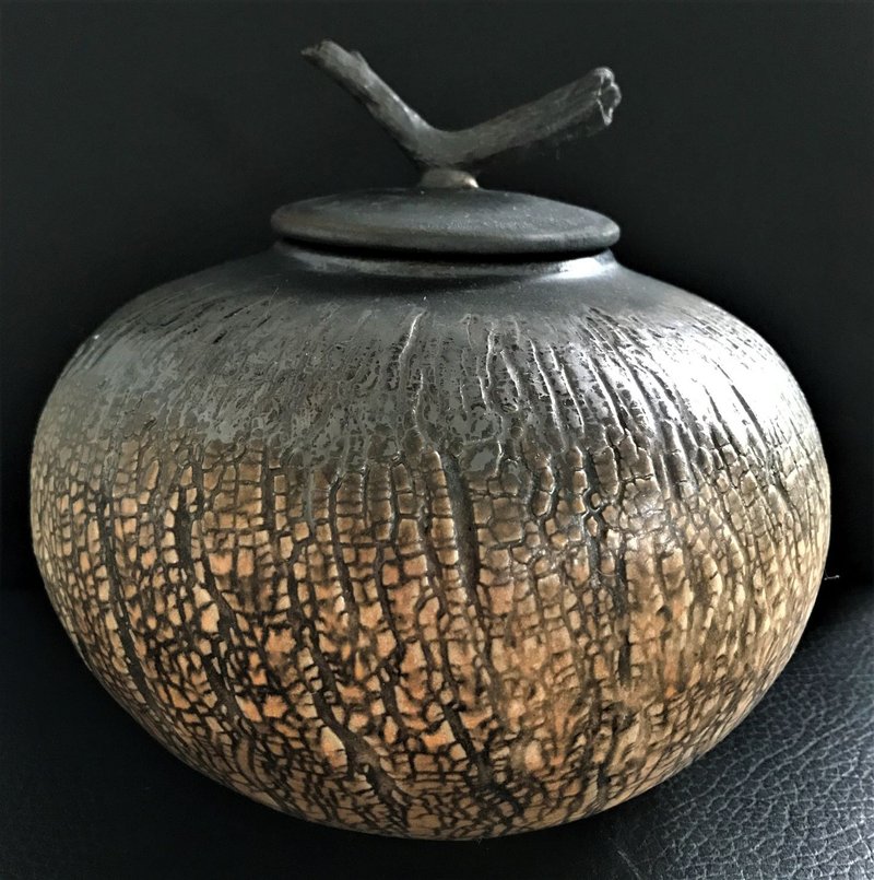 Art Dazzling Brass Color Glaze Burning Large Pottery Pot - ถ้วย - ดินเผา หลากหลายสี