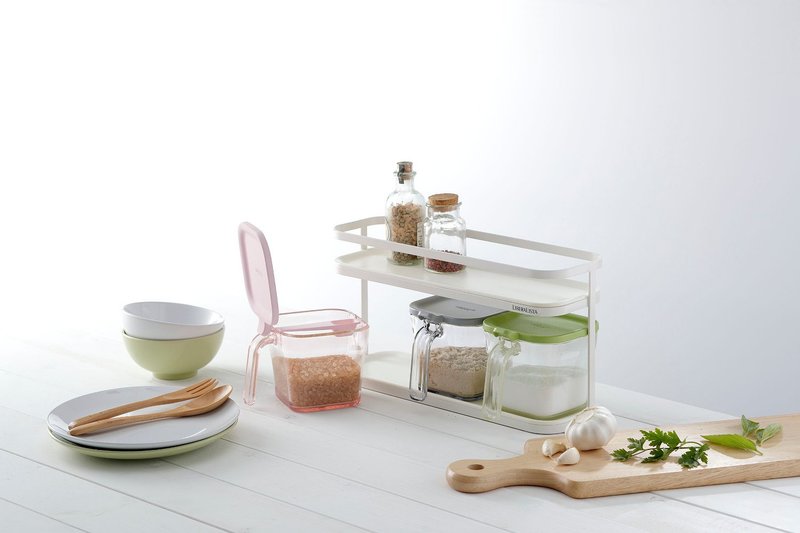 Japan LIBERALISTA Seasoning Can Storage Rack Set (Large) - ขวดใส่เครื่องปรุง - พลาสติก 