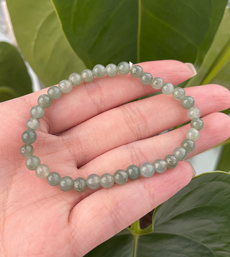 5.5mm natural Burmese jadeite bracelet item A - สร้อยข้อมือ - เครื่องเพชรพลอย 