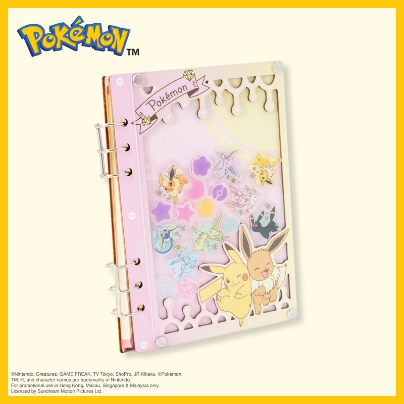 Pokémon Shake Acrylic notebook - Pikachu & Eevee - สมุดบันทึก/สมุดปฏิทิน - ไม้ สึชมพู