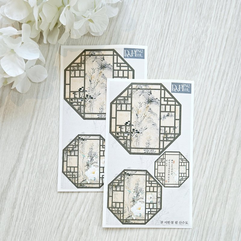 Oriental label paper sticker_landscape map by hanchul Lee - Stickers - Paper 