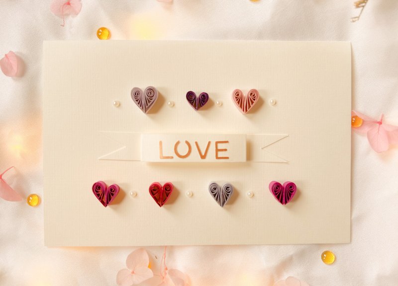 Hand-rolled paper universal card - express your heart A section - การ์ด/โปสการ์ด - กระดาษ สีม่วง