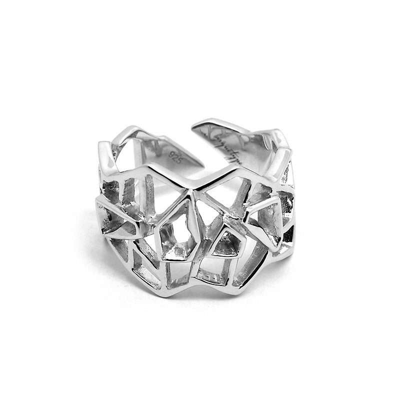 WIREFRAME Ring / White Gold ( silver jewelry) - 戒指 - 其他金屬 白色