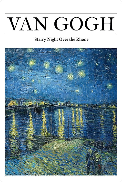1000ピースのポスターパズル-ヴァンゴッホによるローヌ川の星月夜
