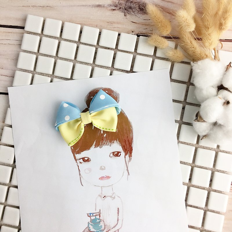 W&C Handmade|| Little Sweetheart|| Sky Blue + Goose Yellow Hairpin - Hair Accessories - Other Materials Multicolor