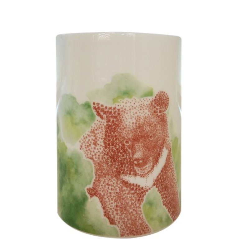 Words Get Happy Series-Rendering Cup~【Looking at the Bears】 - Mugs - Porcelain Multicolor