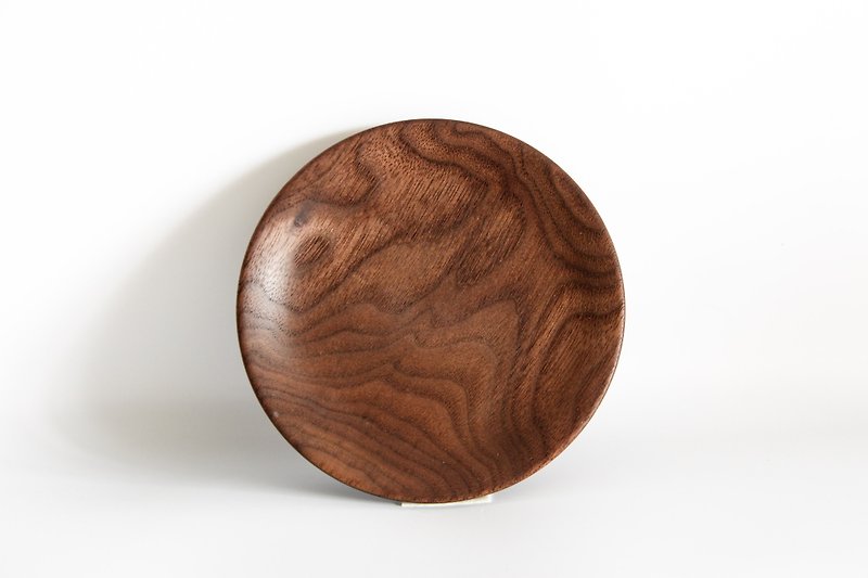 Walnut-solid wood plate/disk/shallow plate, there are three types in 11~12.7 cm - จานและถาด - ไม้ 