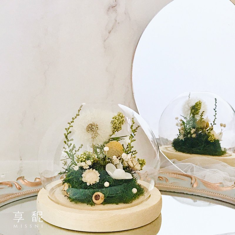 清新草系蒲公英水晶球 / 訂製 / 桌花 / 畢業 - 乾燥花/永生花 - 植物．花 