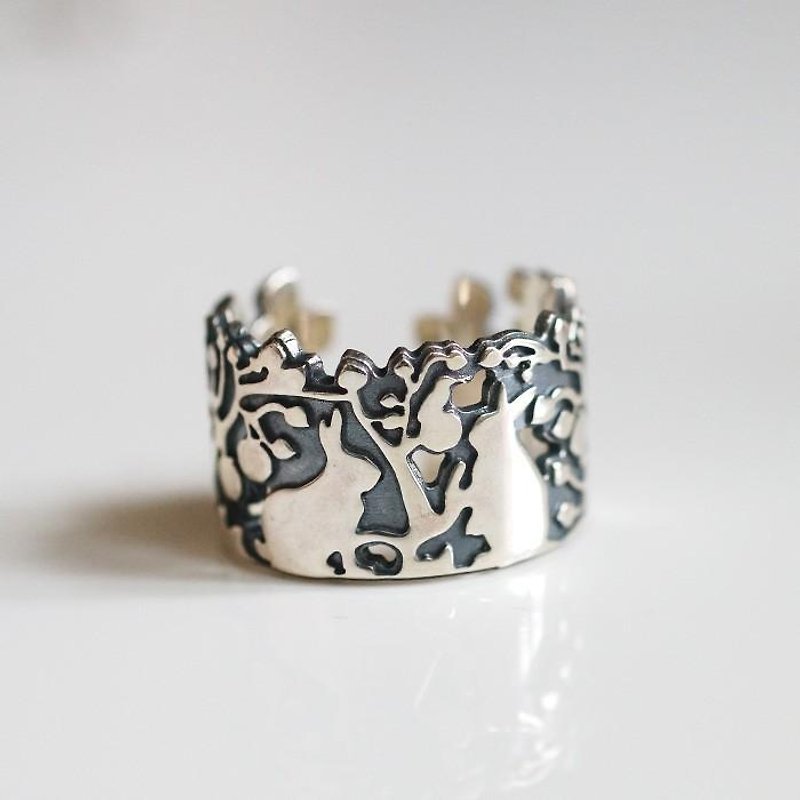 うさぎとリンゴの木のリング - 戒指 - 其他金屬 銀色