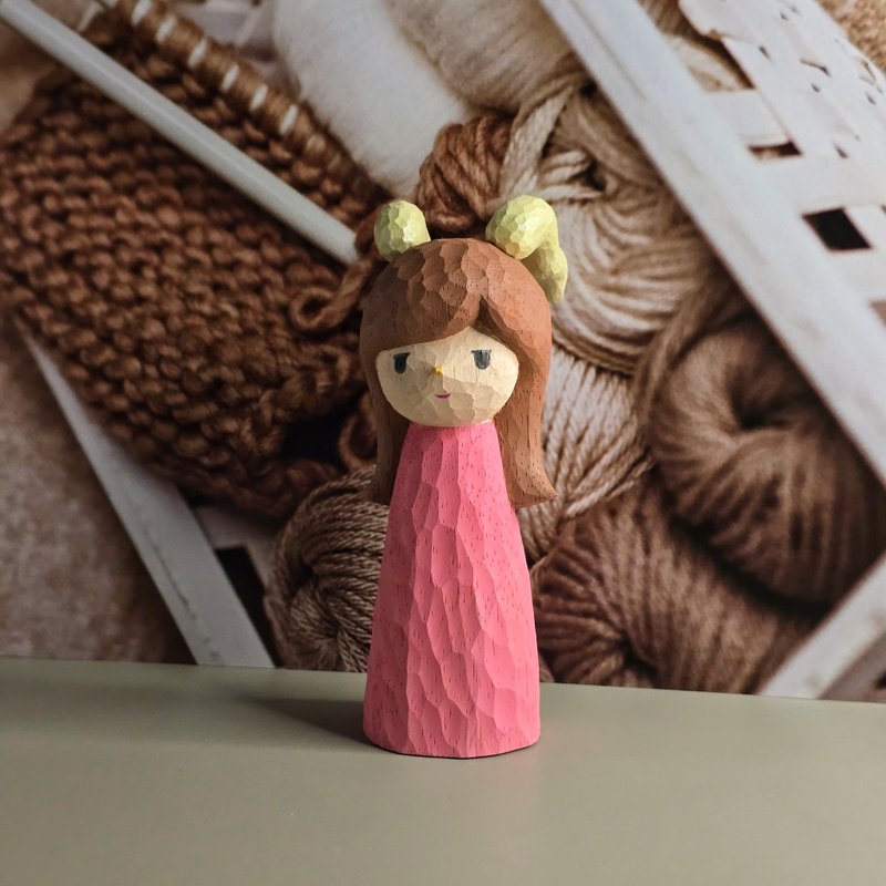 魔羯座 木雕(現貨) - 公仔/玩偶 - 木頭 多色