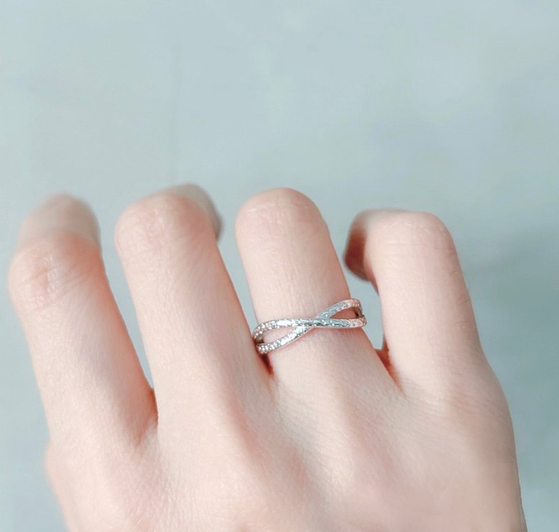 Good texture-cross sand surface sterling silver ring-open ring - แหวนทั่วไป - เงินแท้ สีเงิน