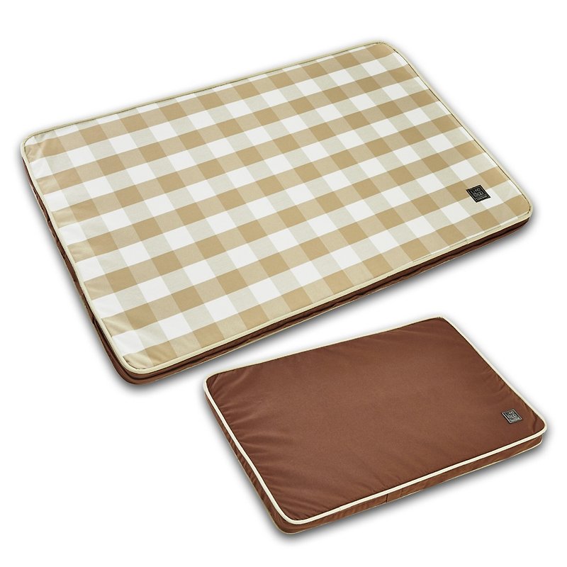 Lifeapp Pet Relief Sleeping Pad Large Plaid - L (Brown White) W110 x D70 x H5cm - Bedding & Cages - Other Materials Brown