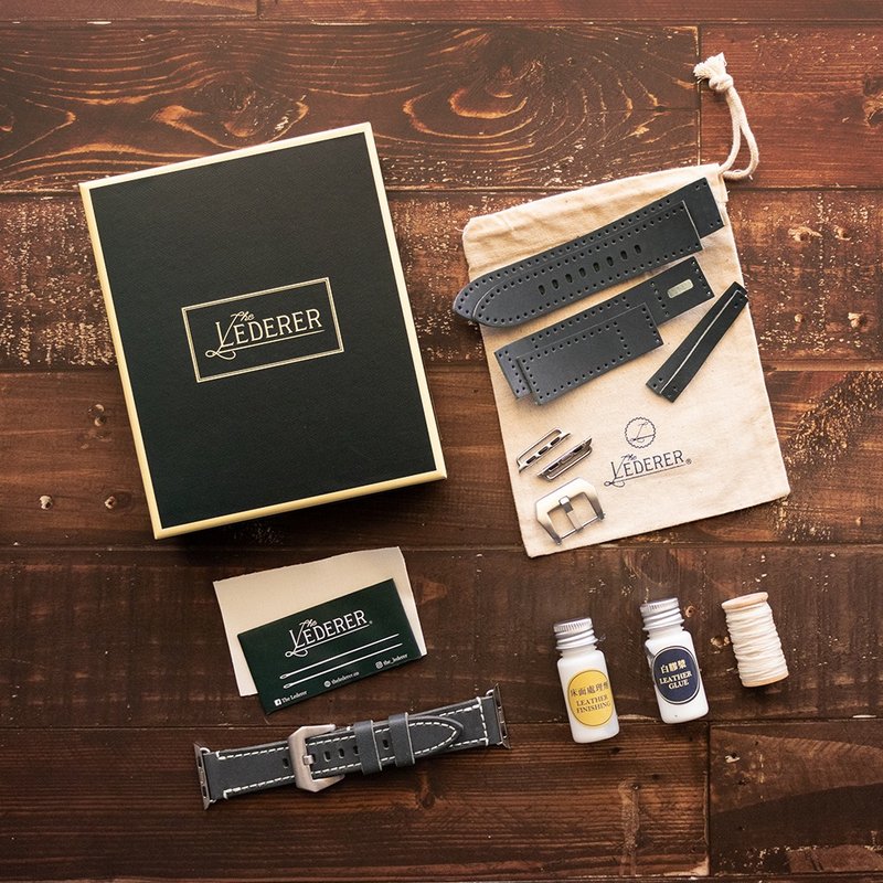 Apple Watch 42mm錶帶 | 手縫皮革完成品 | BSP084 - 錶帶 - 真皮 藍色