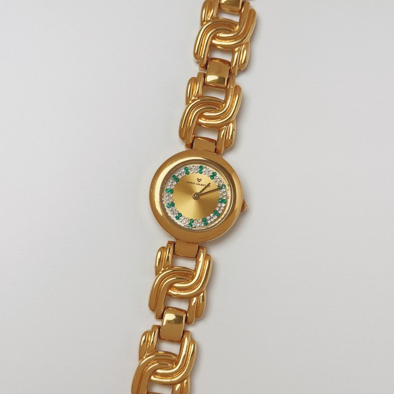 Mario Valentino Gold Tone Bracelet Watch With Stones - 女錶 - 其他金屬 
