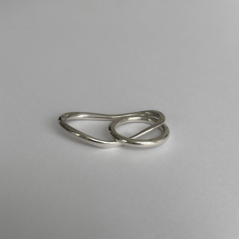 戒指 925純銀 wave ring02 - 戒指 - 其他金屬 