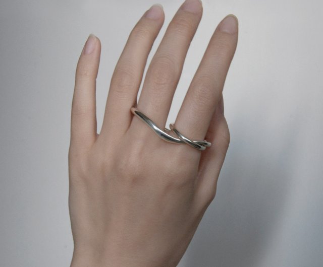 ring silver925 wave ring02 - Shop lisoo-jewelry General Rings - Pinkoi