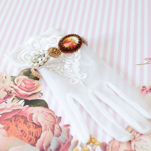 n e n e。♡ ビーズブレスレット NL（ニール） -Nino- BEADS BRACELET ビーズブレスレット White