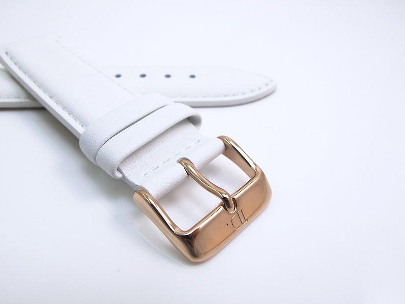 Quick release leather strap-white - สายนาฬิกา - หนังแท้ ขาว