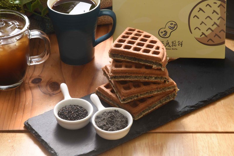 Frozen black sesame waffles/box - Cake & Desserts - Fresh Ingredients 