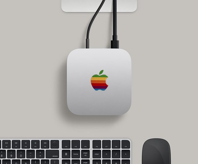 レインボー Apple ロゴ ステッカー Mac Mini Intel M1 M2 M3 M4 Pro