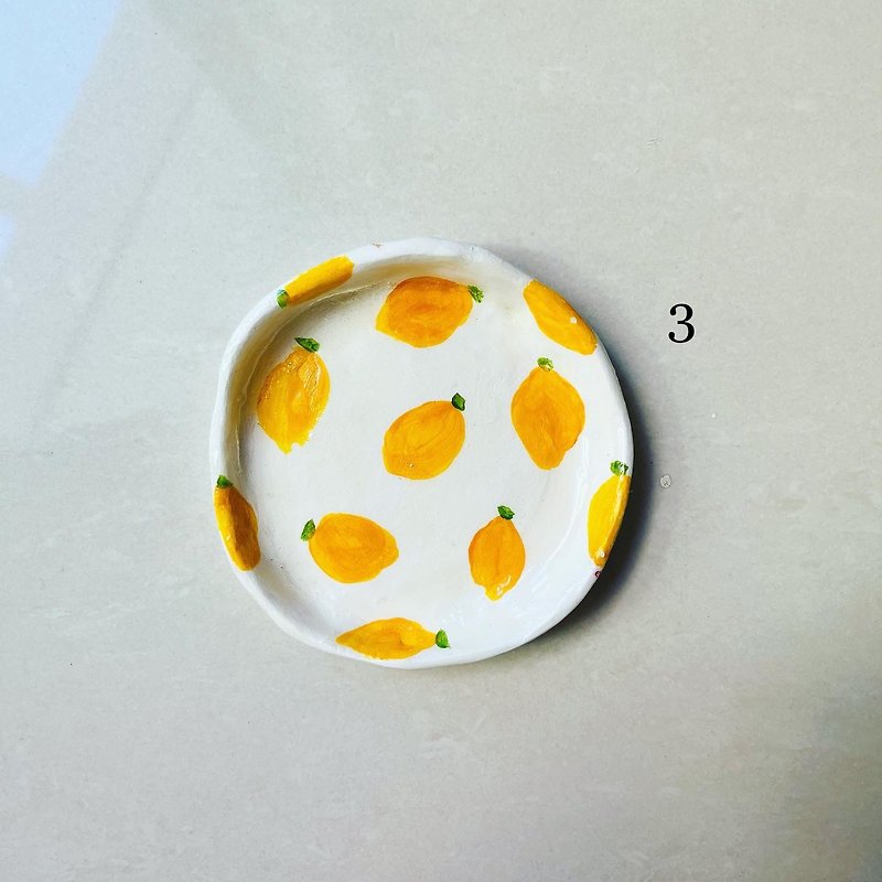 韓風 ins 小物置物盤 檸檬盤 花朵盤 不碎盤 手工盤 - 裝飾/擺設  - 黏土 橘色