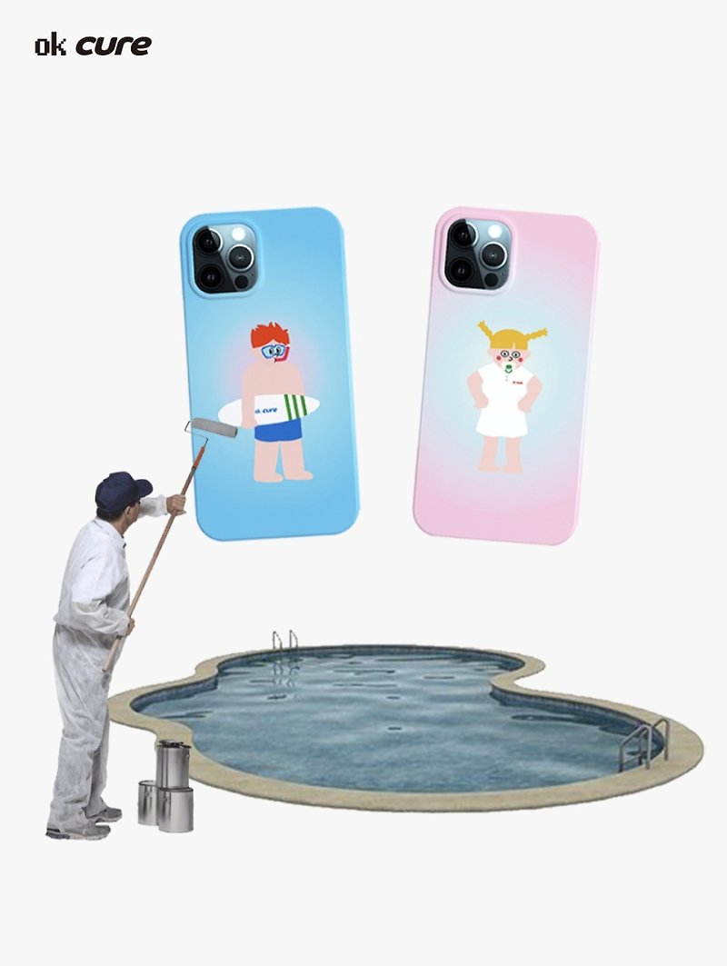 沖浪的KOJI iPhone 菲林手機殼 防摔 (可客製Samsung) - 手機殼/手機套 - 塑膠 藍色