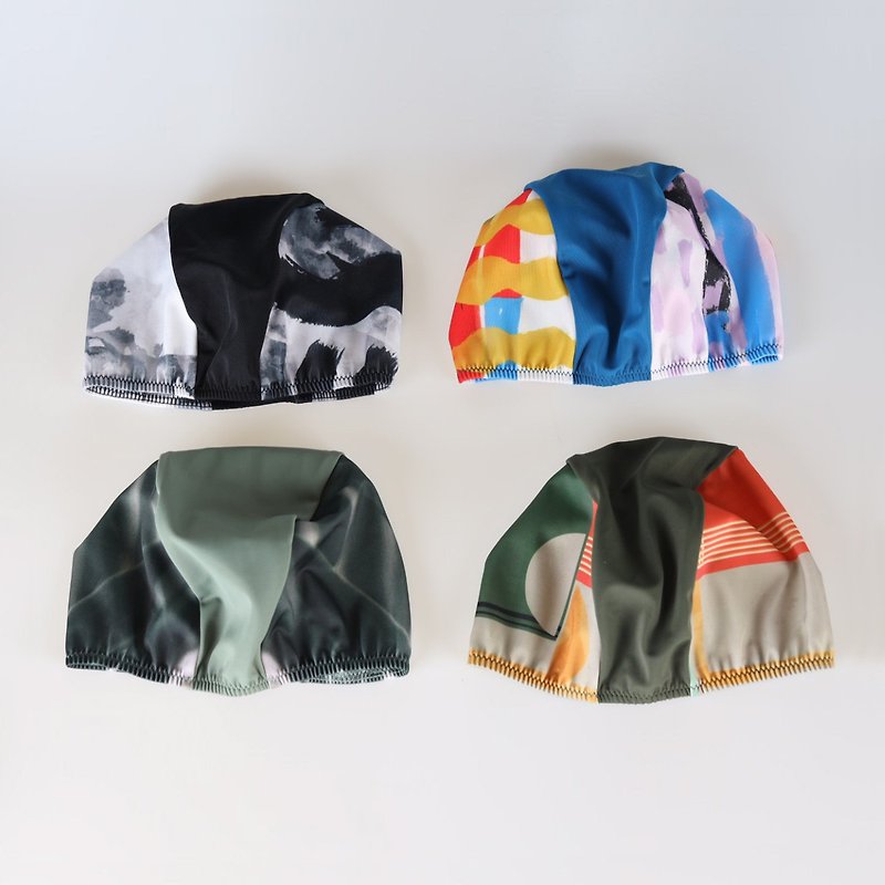 Print Design Swimming Cap / Free Size - Hats & Caps - Polyester Multicolor