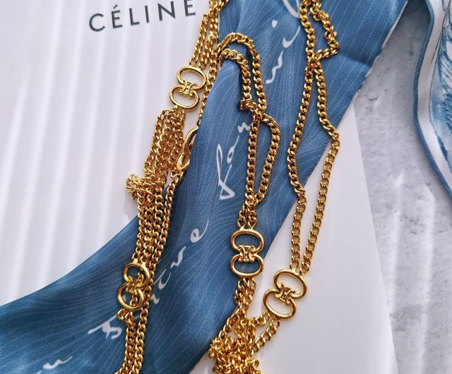CELINE ヴィンテージ マカダム チェーン ロング ネックレス セリーヌ